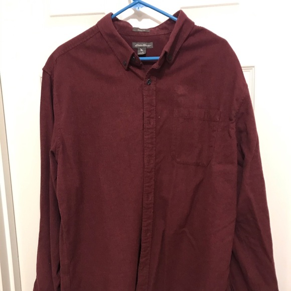 Eddie Bauer Flannel - XL - Burgundy - Picture 1 of 1